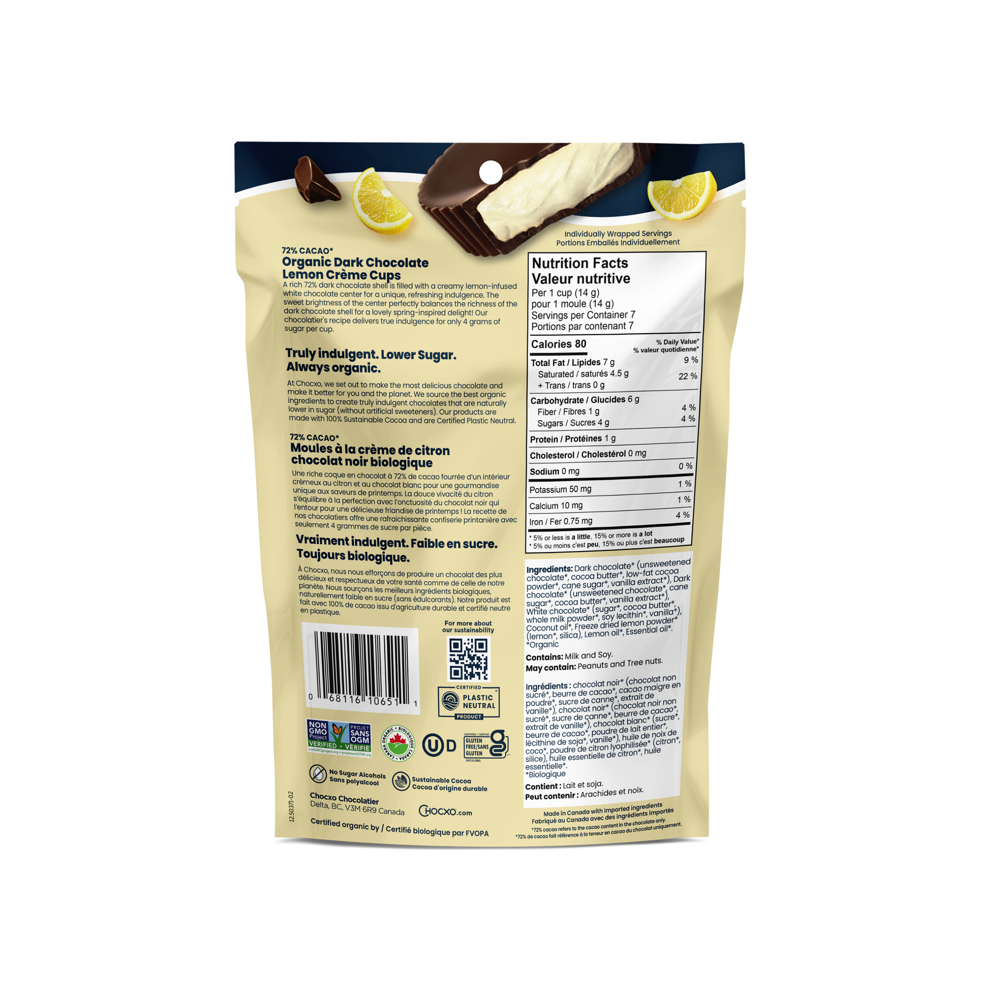 Dark Chocolate Lemon Crème Cups – Chocxo.ca