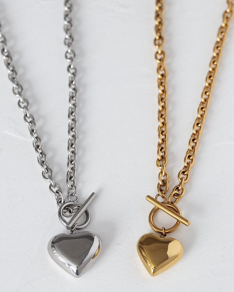 2/13(金)20:00～再入荷】【14KGP】ハートモチーフチェーンネックレス