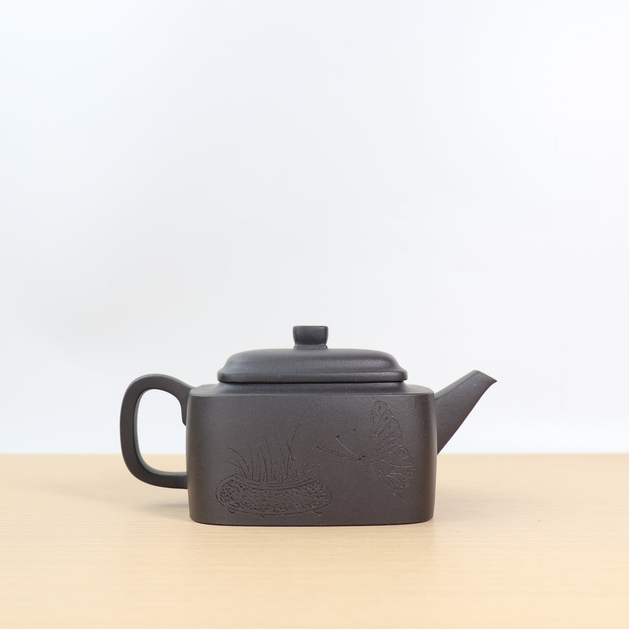 中国美術 鐡画軒 紫泥 刻題詞 筆筒 文房四宝(K-YC564) 金閣】中国美術