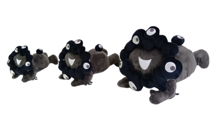 黒ミャクミャクの新商品「お手玉風ぬいぐるみ／這型ぬいぐるみ／全身