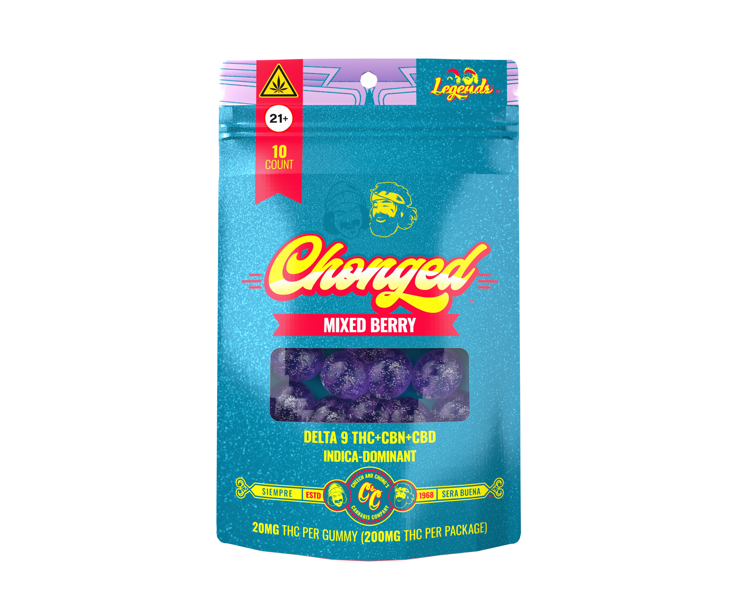 Legends Indica Delta-9 THC Gummies - Mixed Berry (200 mg THC + 50