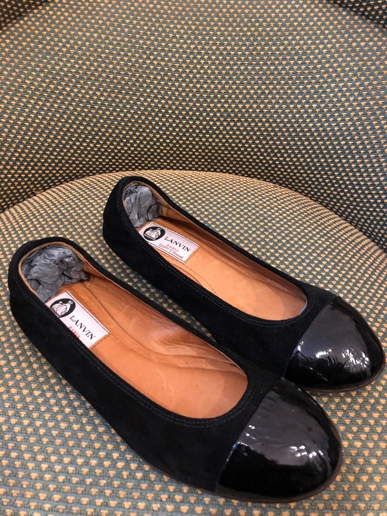 LANVIN Classic BLACK Patent Leather Ballet Flat - Chelsea Vintage