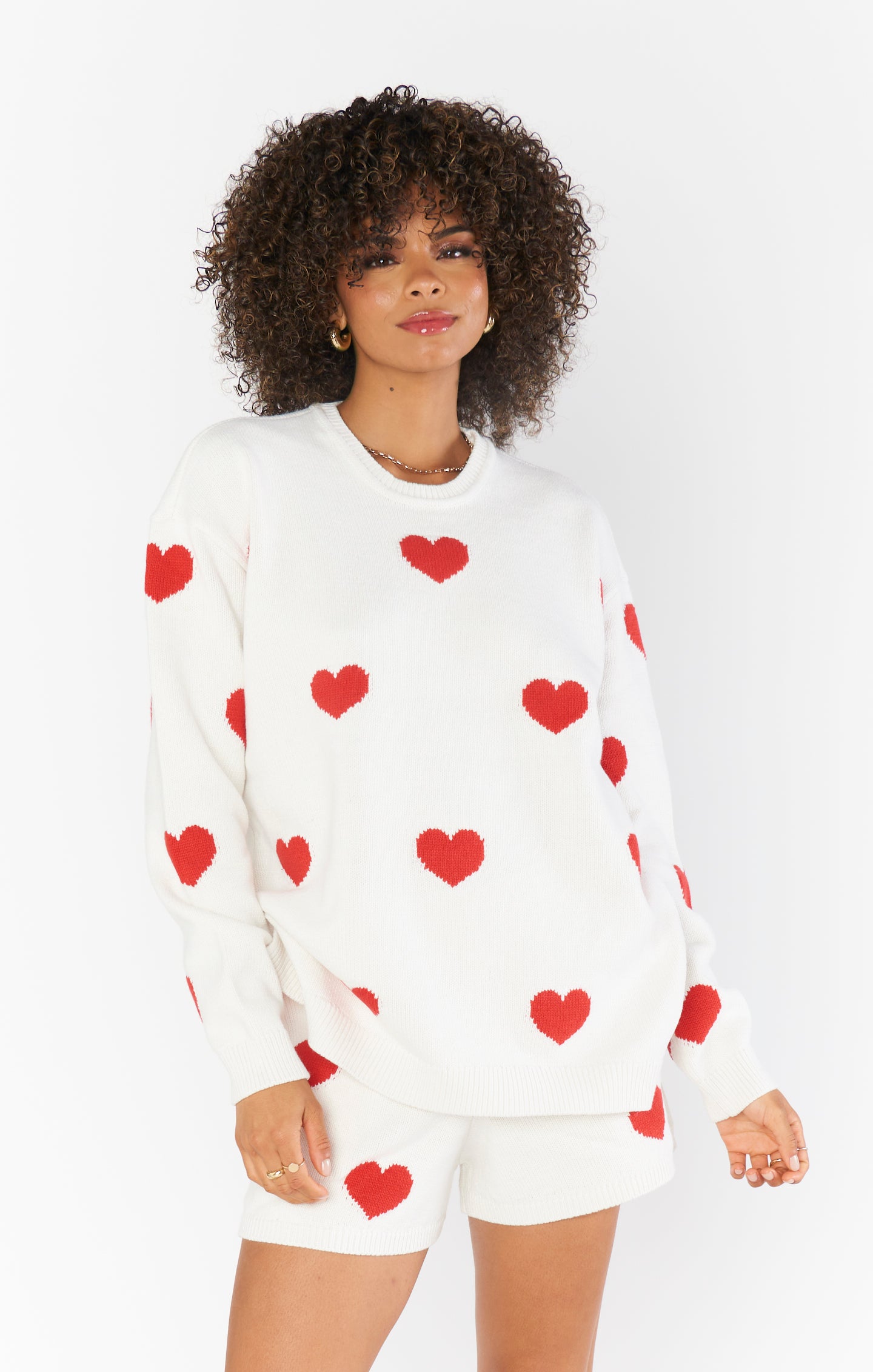 Go To Sweater ~ Tossed Heart Knit Red – Chic Streets
