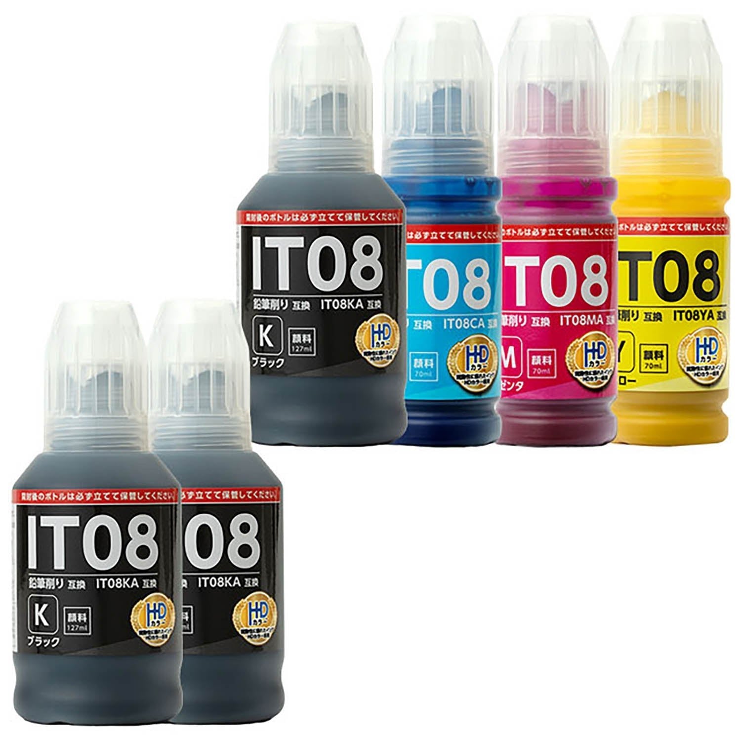 エプソン用 IT08 (えんぴつ削り) 互換インクボトル 4色セット – インク