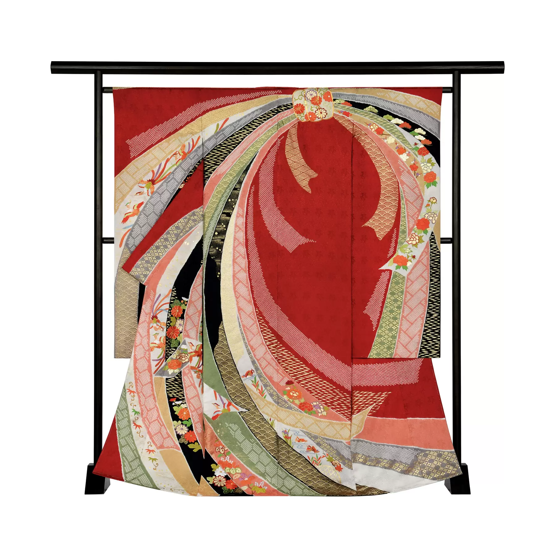 千總 - オンラインショップ - / 【振袖】絞り濃地熨斗重ね鳳凰｜レッド