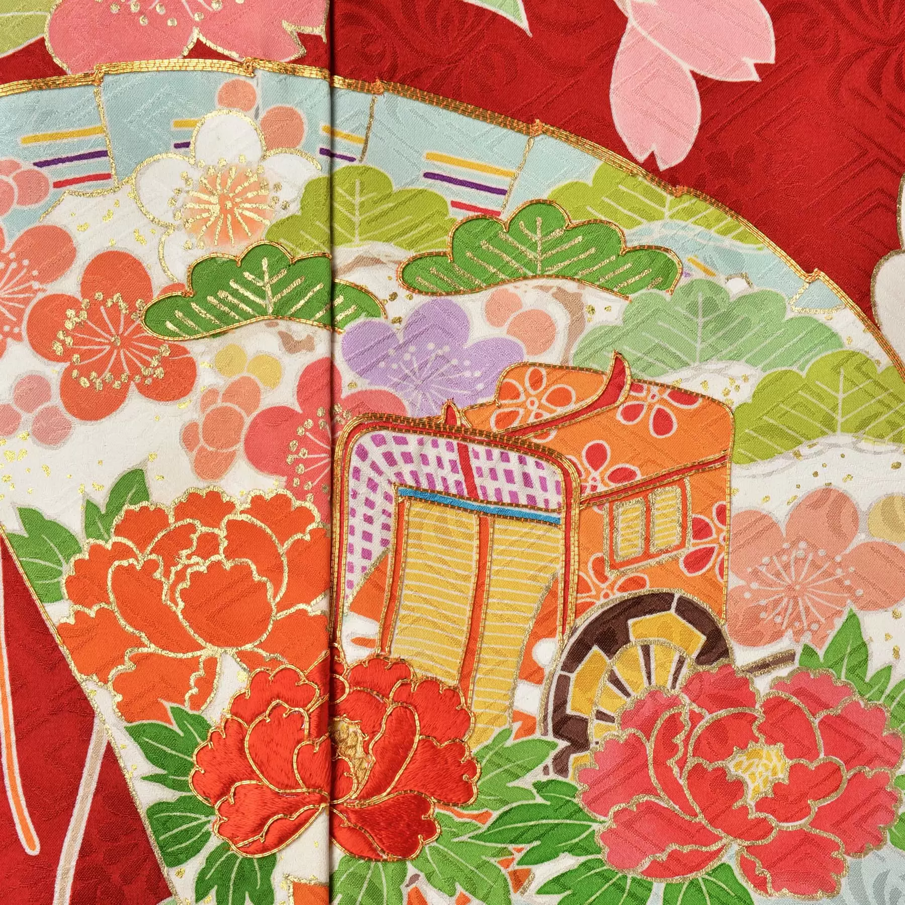 千總 - オンラインショップ - / 【振袖】桧扇に円取春秋｜レッド