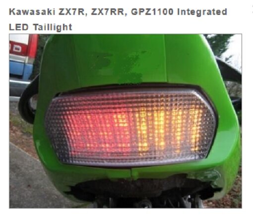 Integrated or Sequential LED Taillight for Kawasaki ZX7R Sport Bike