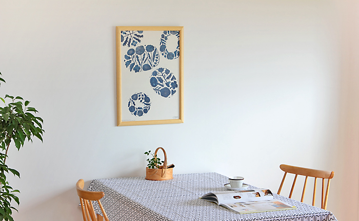 鹿児島 睦/ZUAN & ZOKEI/図案ポスター(B3)/5 BLUE DISHES COMFOTA 北欧