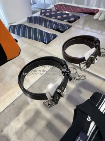 コムデギャルソンオム キーフロックレザーベルト-25AW