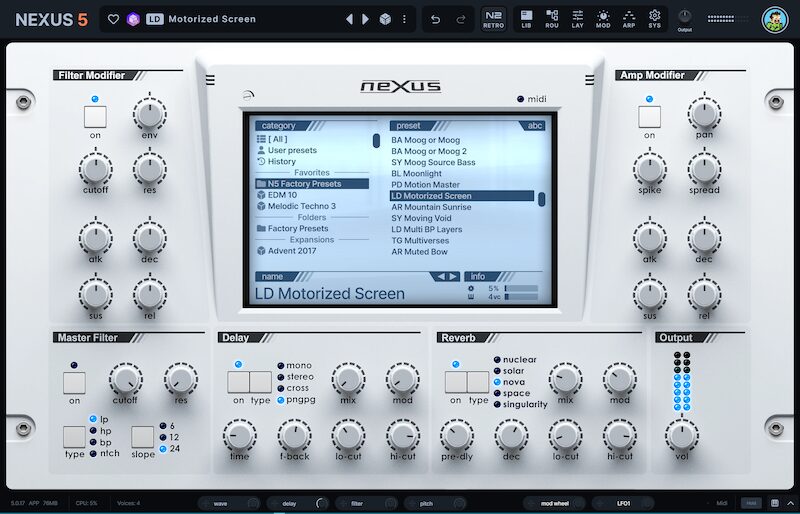 ゼロからの音作り、サンプルのロード機能、旧GUIが選択可能になった