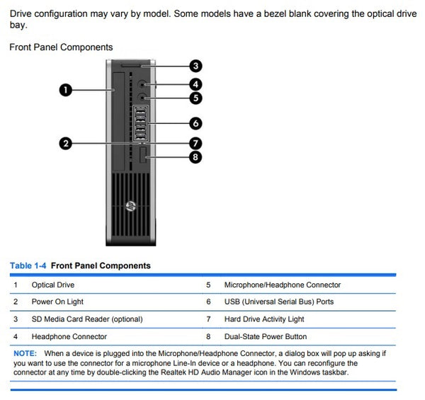 HP Compaq Elite 8300 Core i7 3.30 GHz CPU USDT Desktop Computer