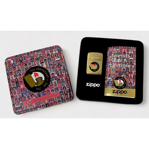 A Zippo 70th Anniversary lighter, Friends For A Lifetime, 2002