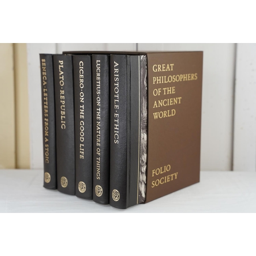 A boxed set of five Folio Society books - Great Philosophers of
