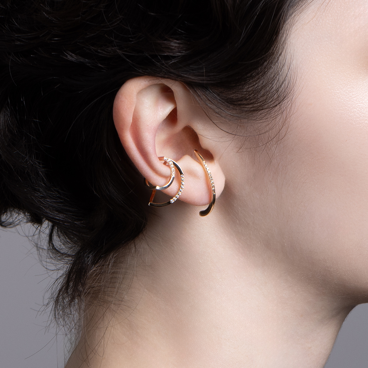 K18 SNAKE KNOT ダイヤモンド ピアス