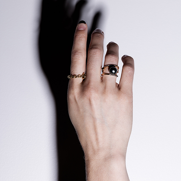 SPEAR ドアノッカー ピアス Lサイズ / タイガーアイ&アマゾナイト