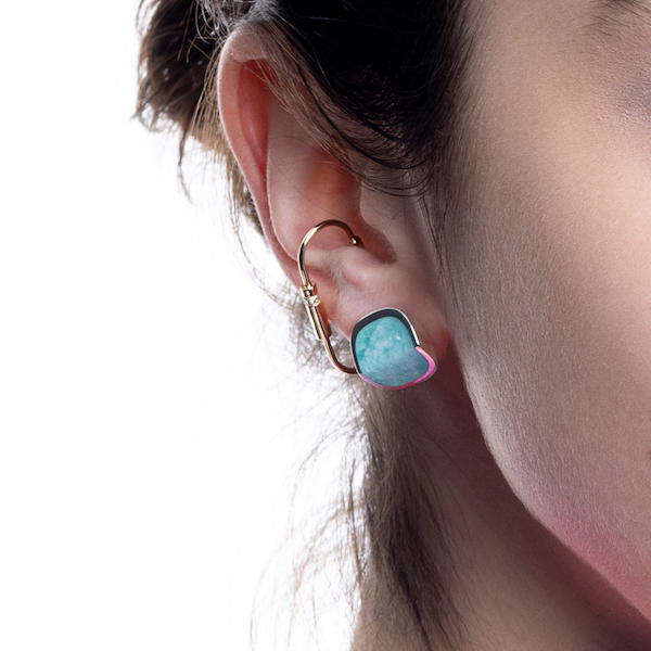 K18 MANHATTAN オクタゴン フープ ピアス