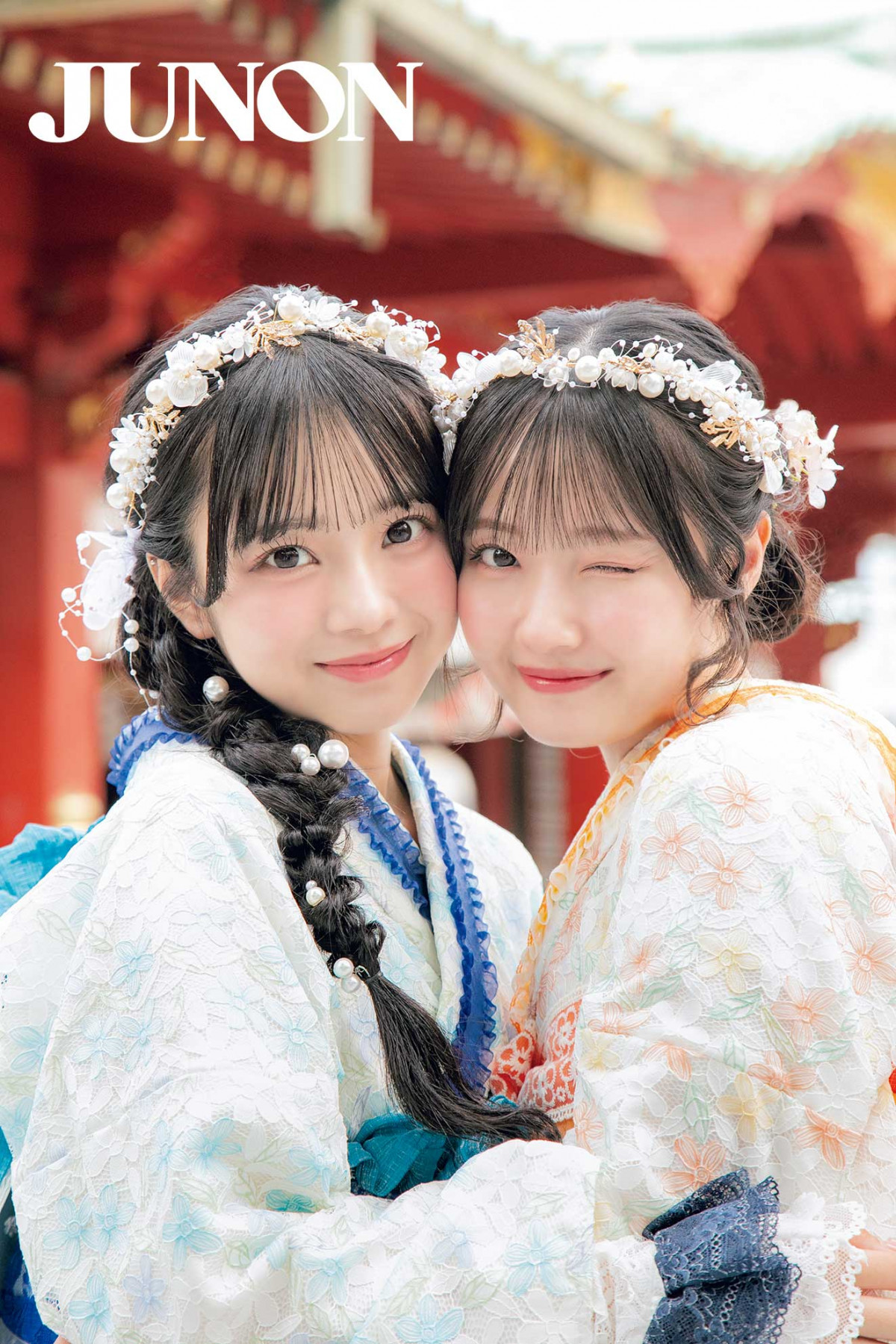 CUTIE STREET川本笑瑠＆増田彩乃、メンカラ浴衣で神田明神へ 神社