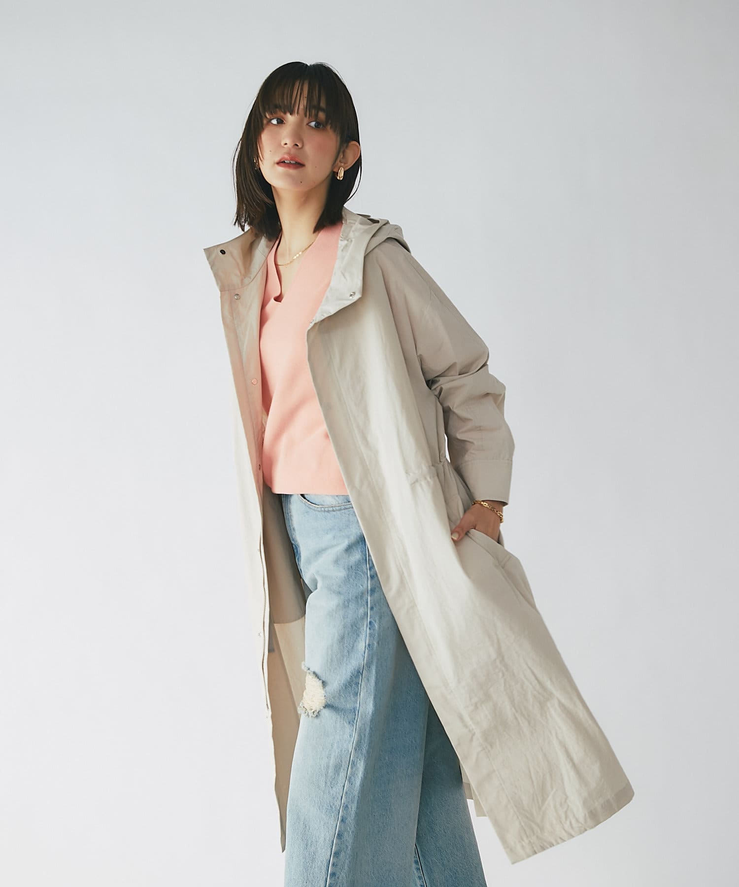 機能的でお洒落に着回せる】エンジョイショッピングライトモッズコート