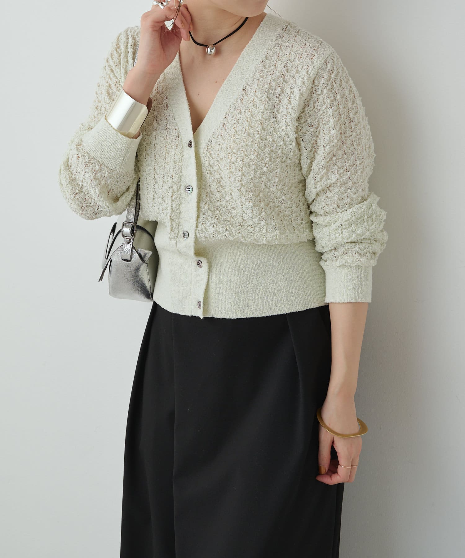 透かし編みVニットカーディガン | Omekashi(オメカシ)レディース | PAL