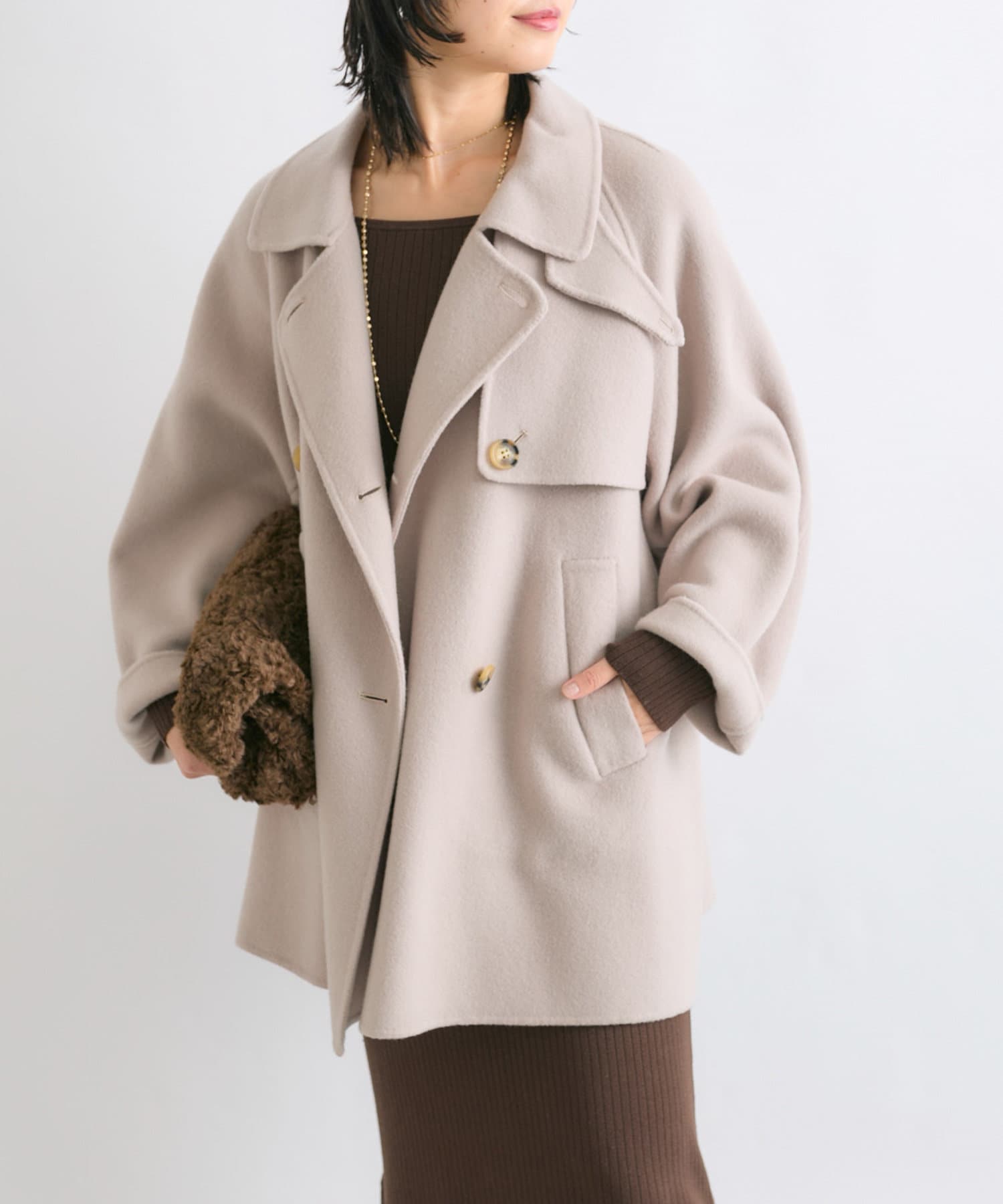 軽い着心地】ウールリバーミドルコート | RIVE DROITE(リヴドロワ