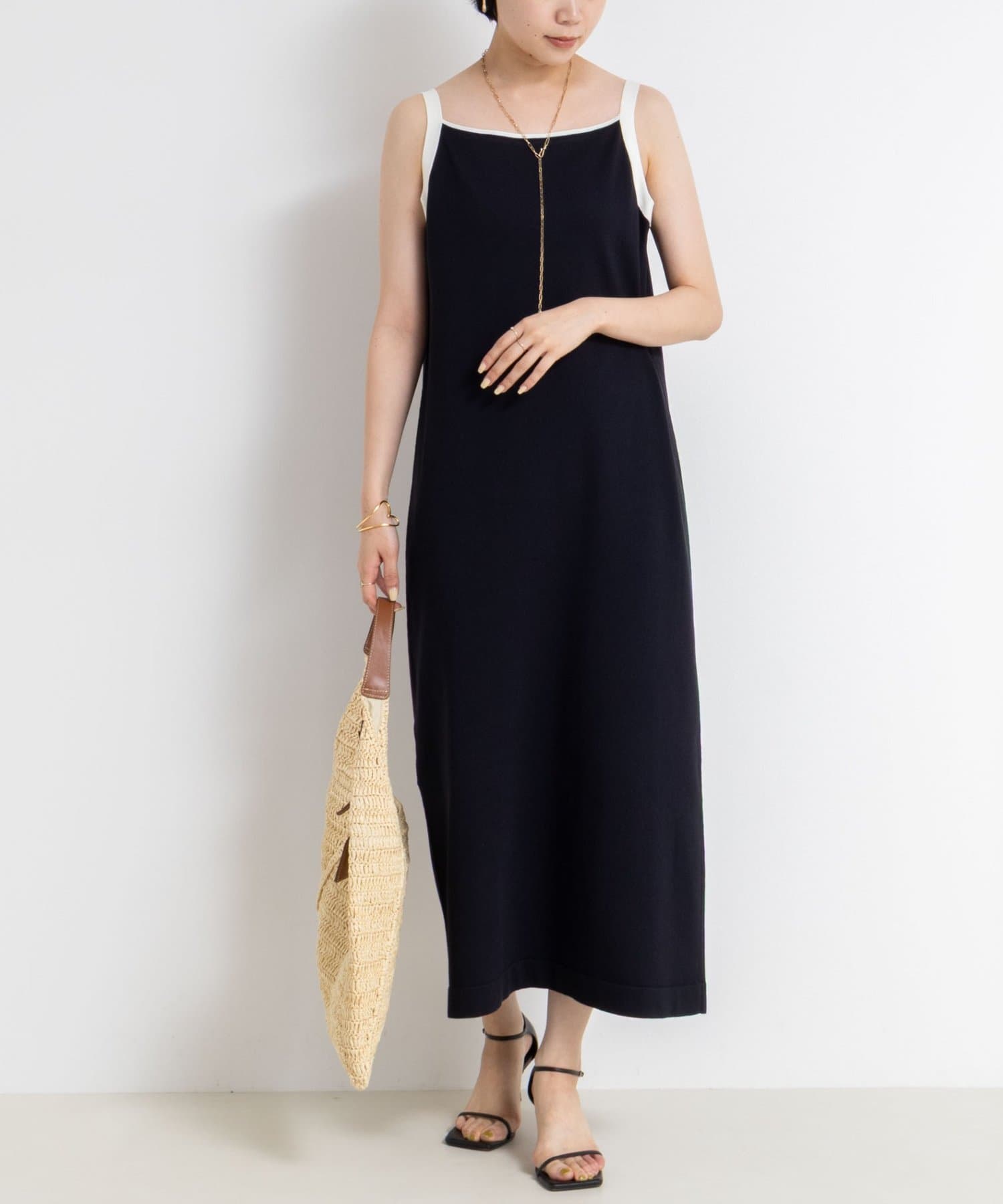 手洗い可能》配色ニットロングキャミワンピース | NOLLEY'S(ノーリーズ