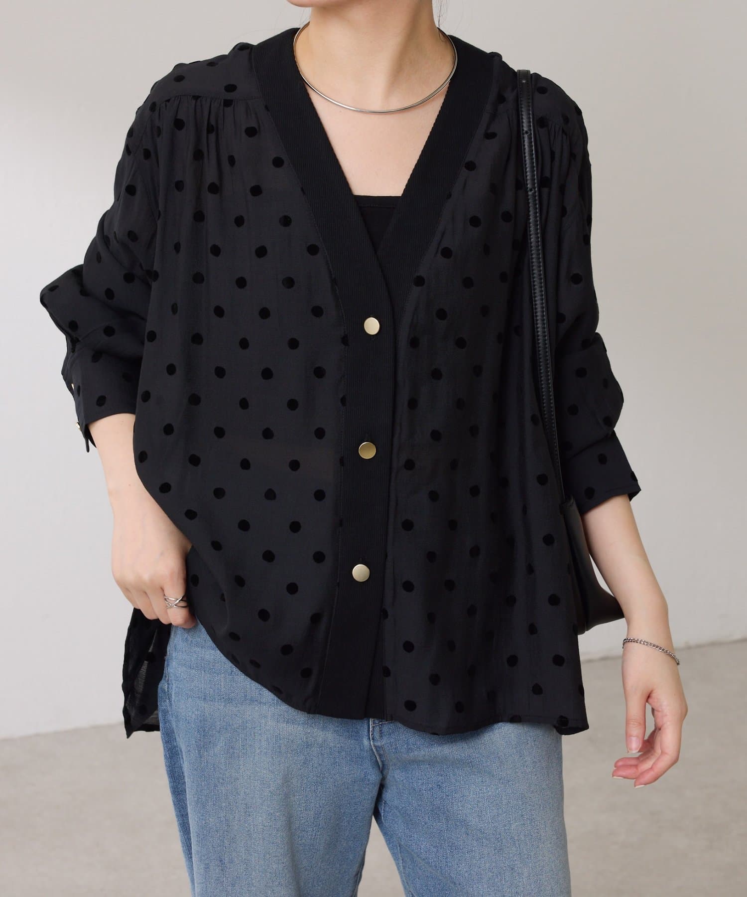 お尻周りカバー/人気デザイン】シアーシャツカーディガン | COLLAGE