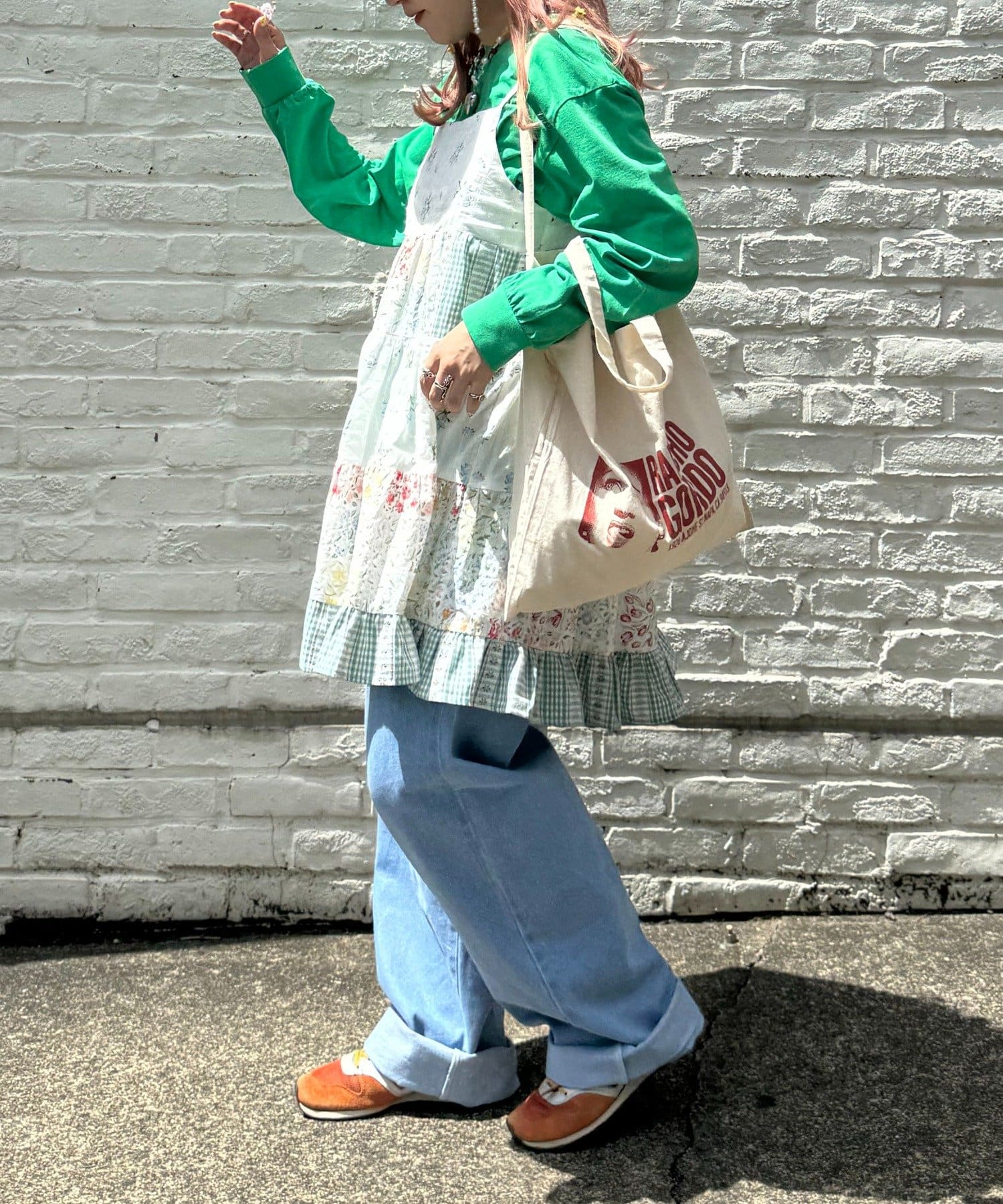 あみこ企画第2弾】お花パッチワークキャミワンピ | w closet(ダブル