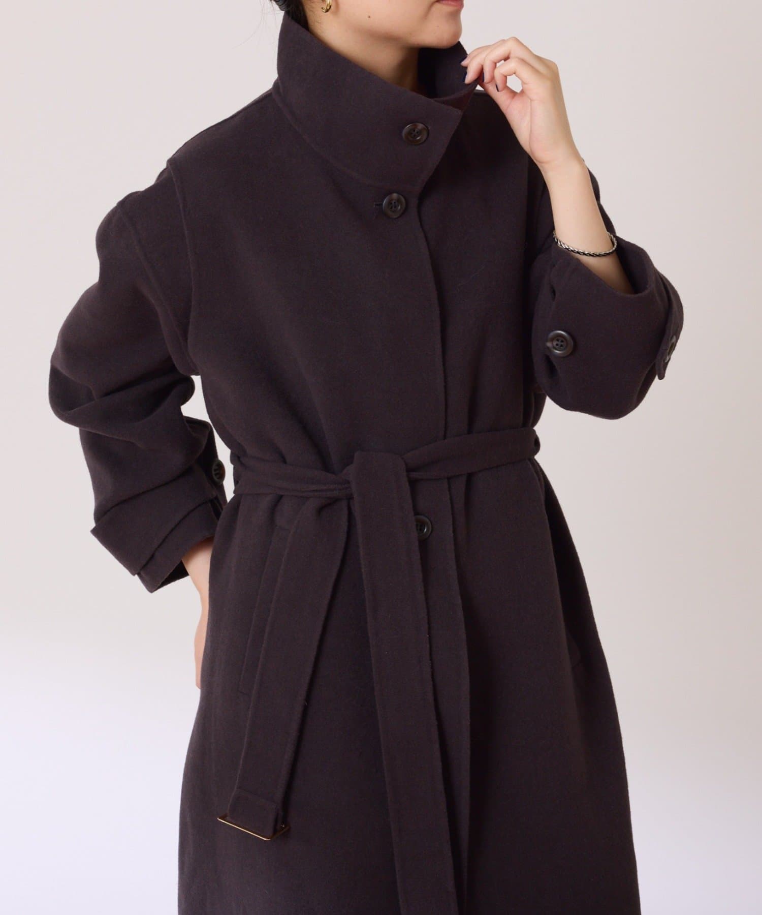 ウール混/セットアイテム】リバーレイヤードコート | COLLAGE