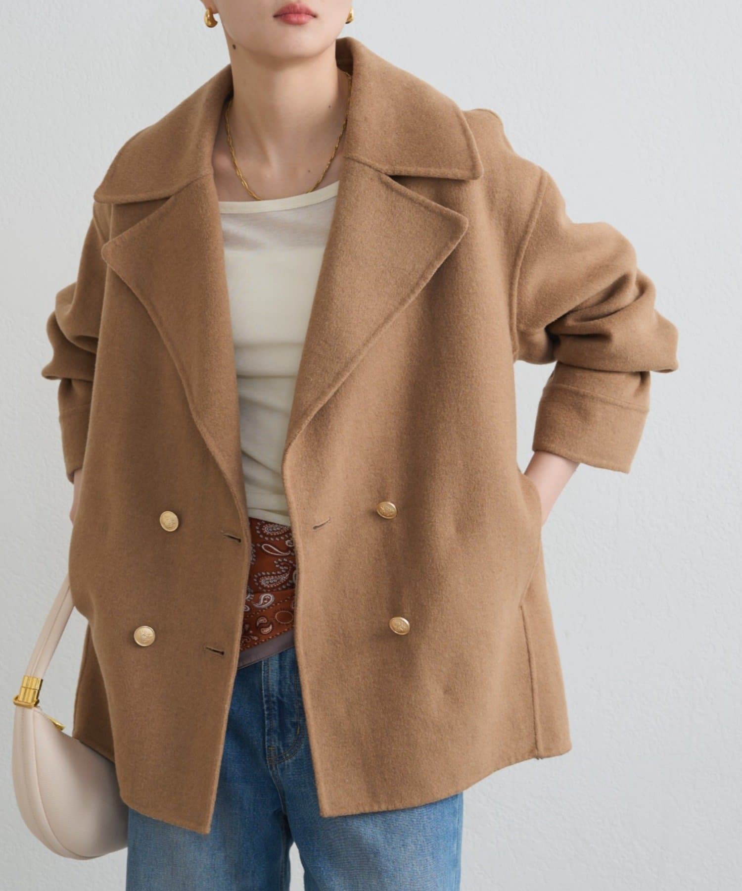 軽量コート】＠ld_hrm コラボよつもとキャメル / ミドルリバーコート