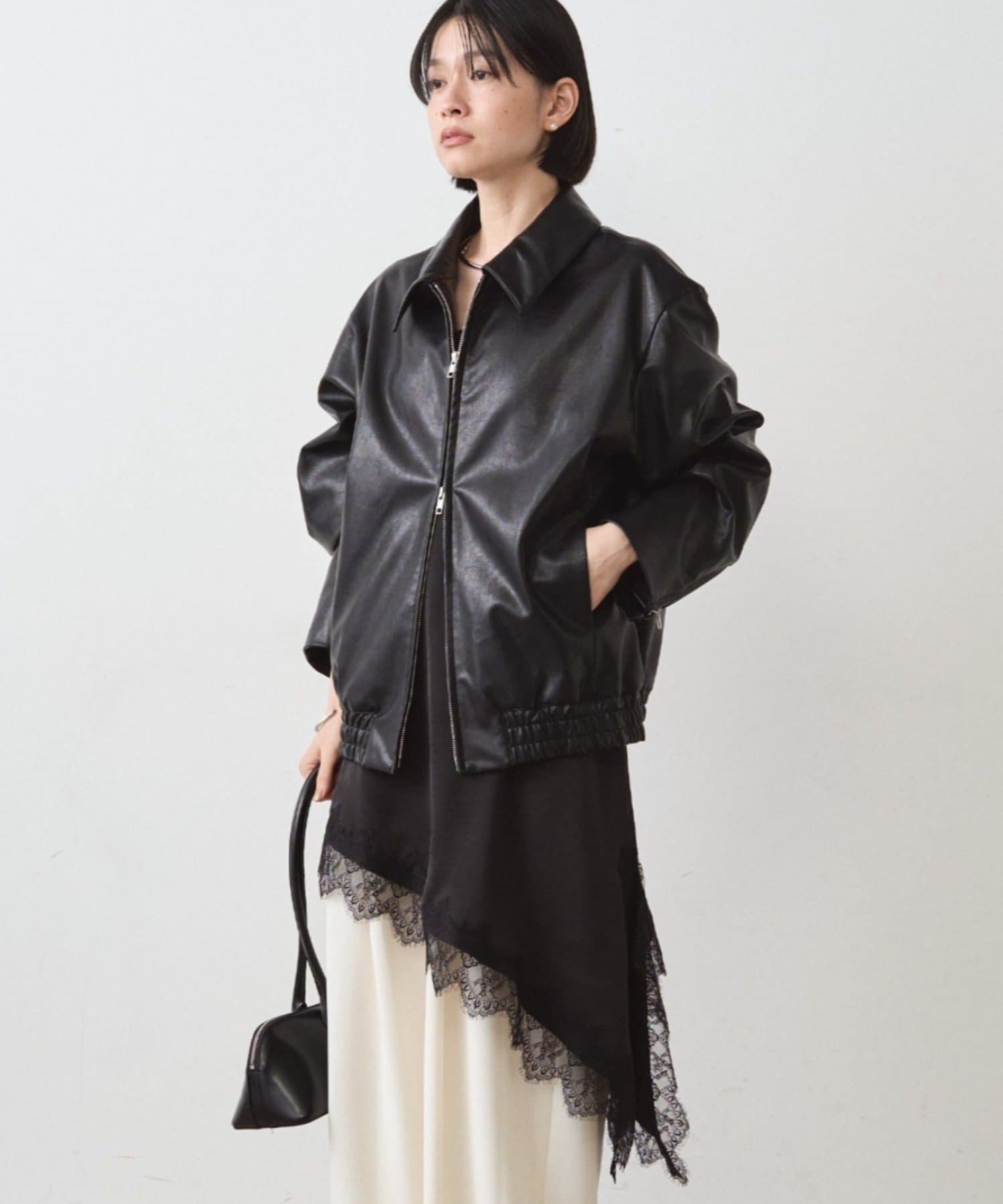 サテンレースアシメキャミ | LOUNGEDRESS(ラウンジドレス)レディース