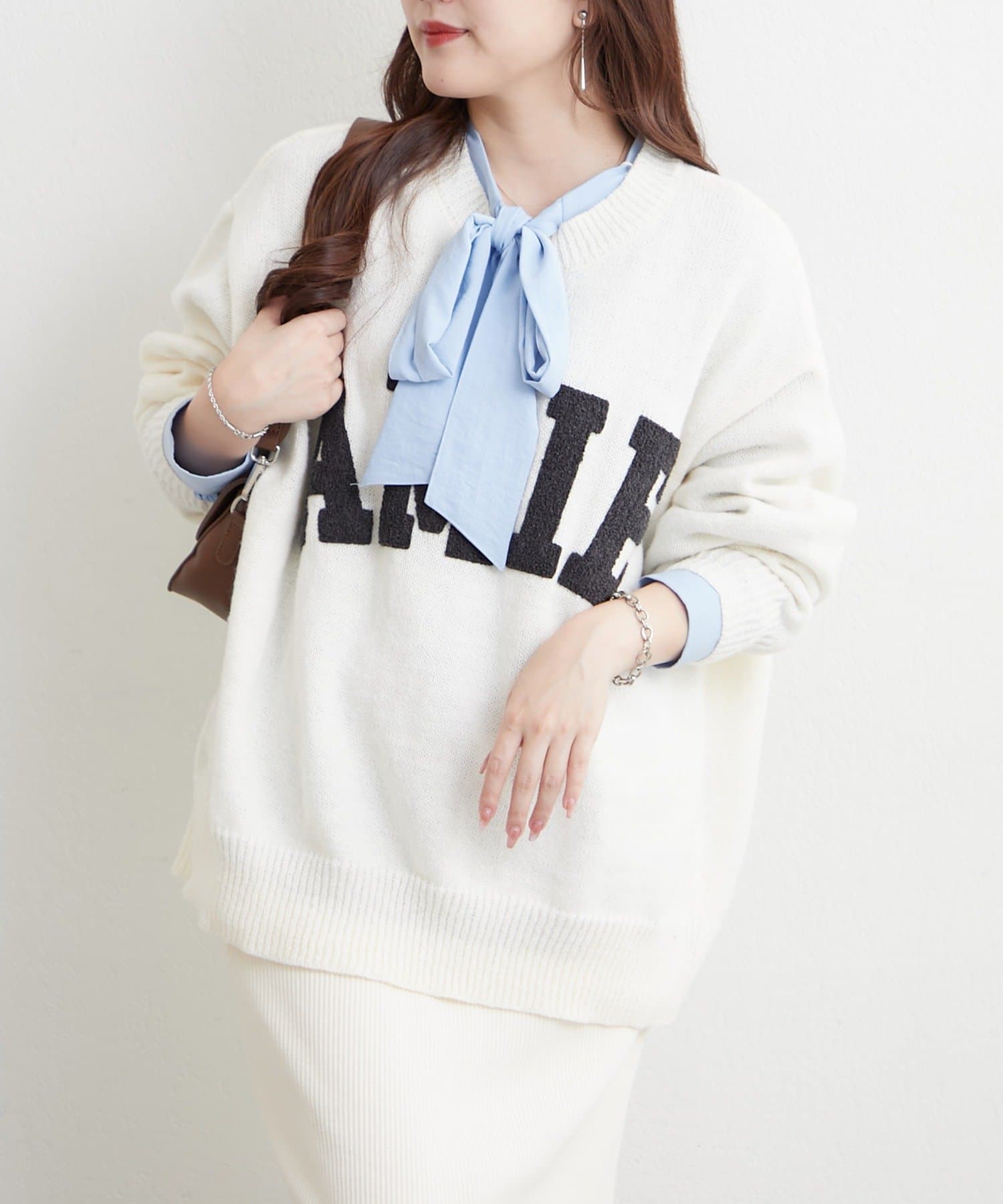 サガラ刺繍ロゴニット | Remind me and forever(リマインドミーアンド