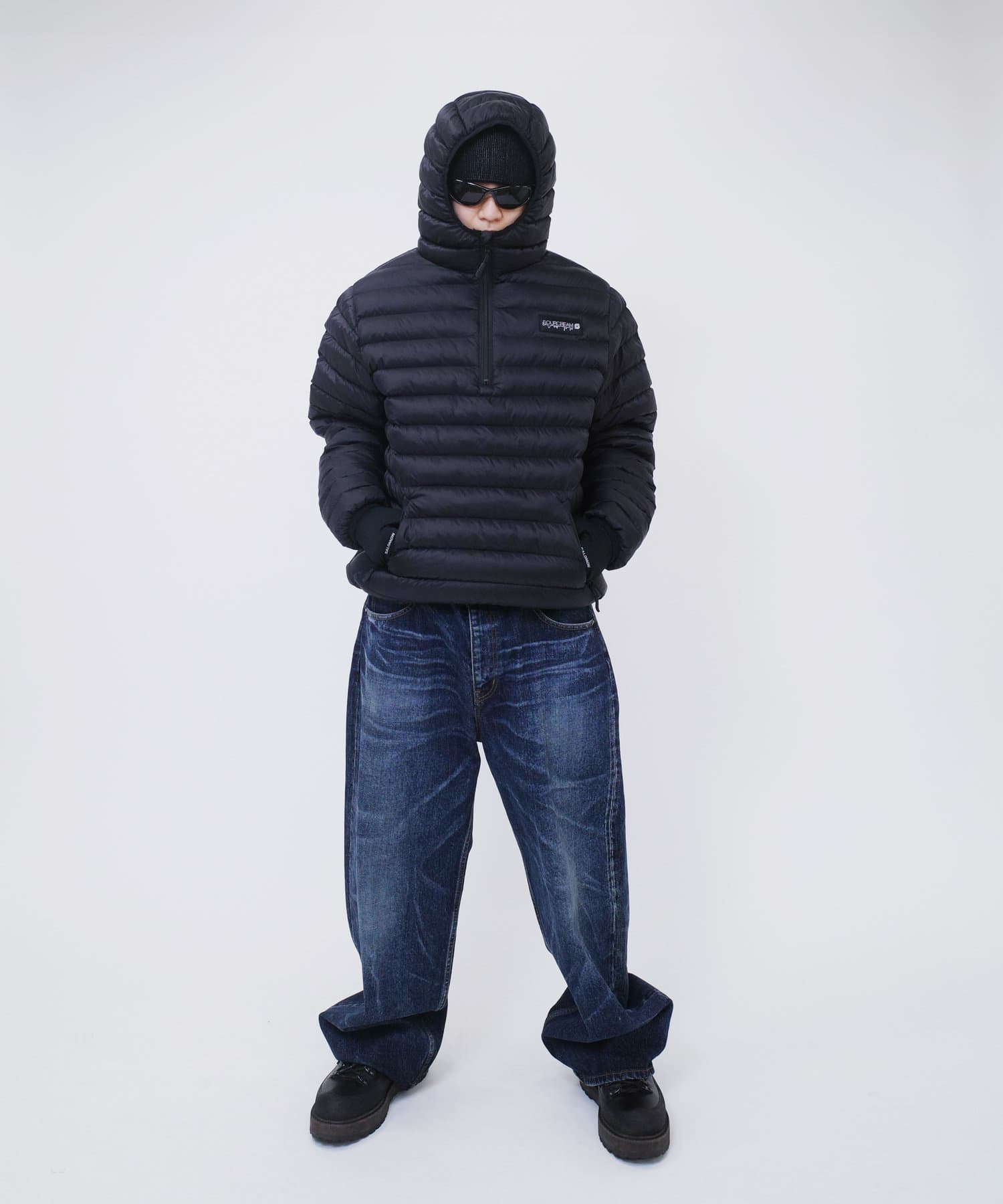 Sourcream/サワークリーム】中綿ハーフジップフードプルオーバー