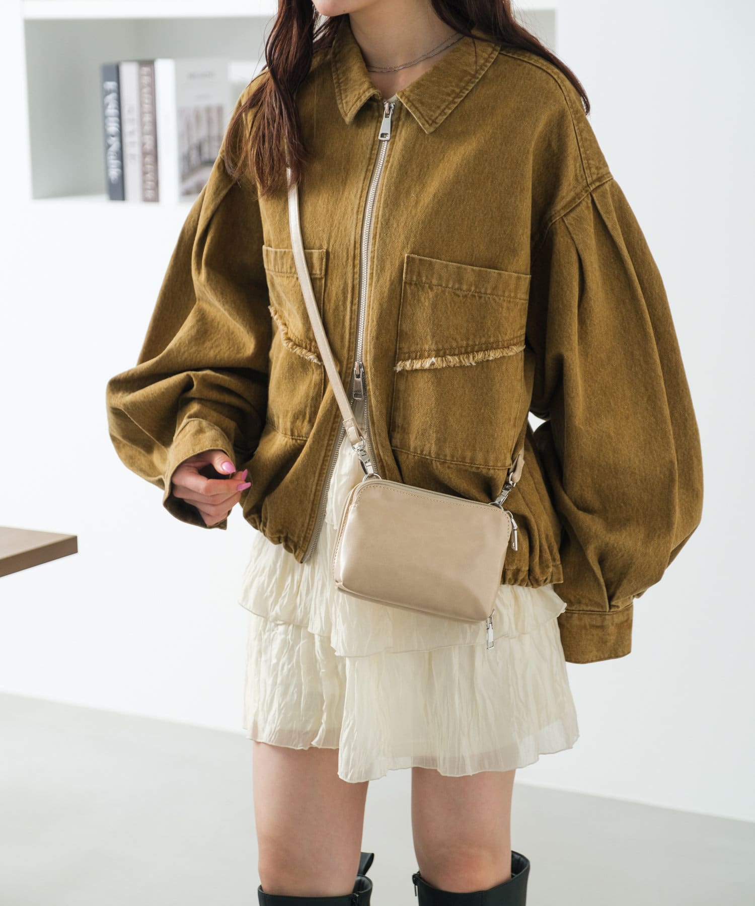 セットアップ対応】デニムダブルZIPジャケット | Kastane(カスタネ