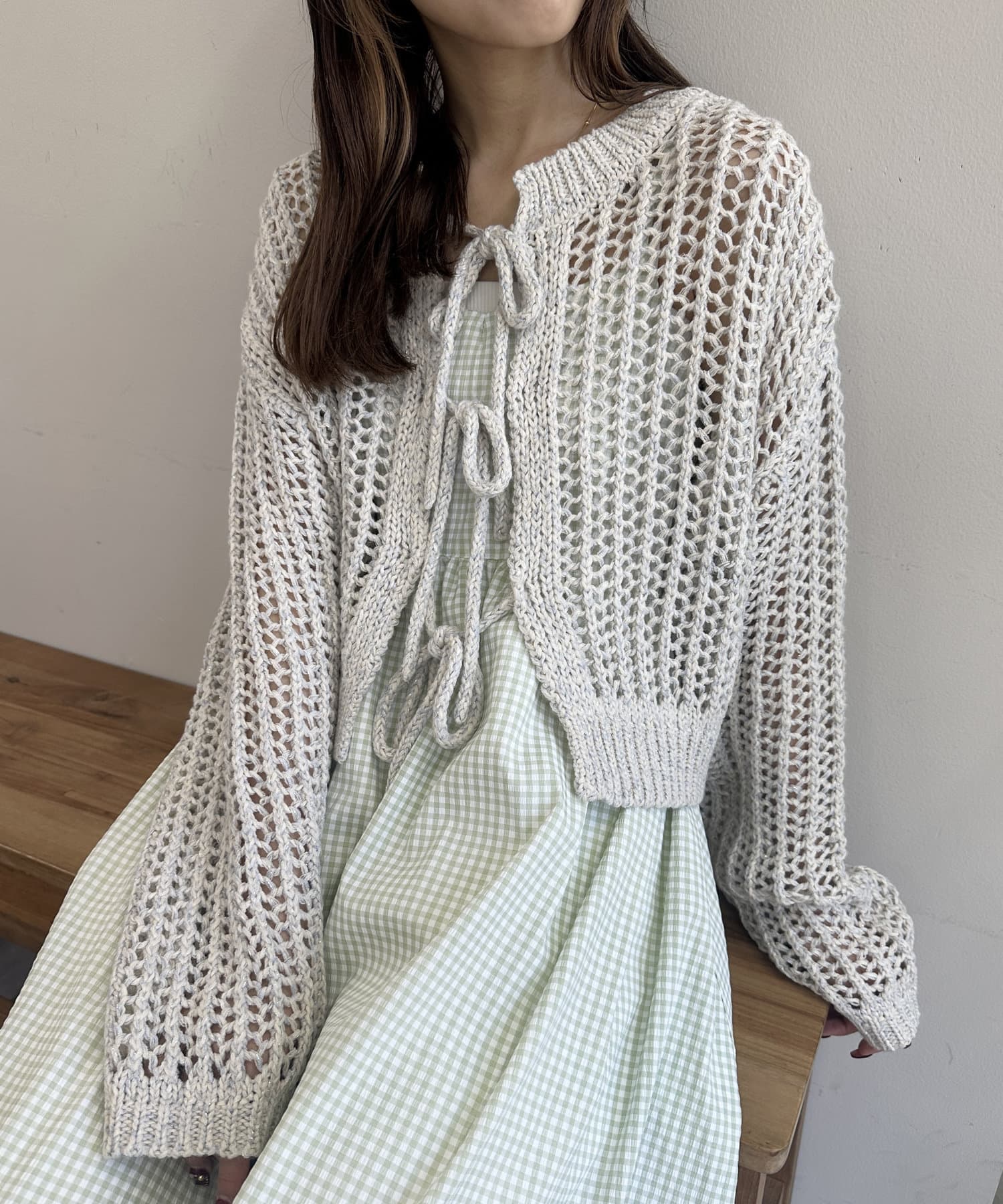 MIX透かしリボンカーディガン | w closet(ダブルクローゼット