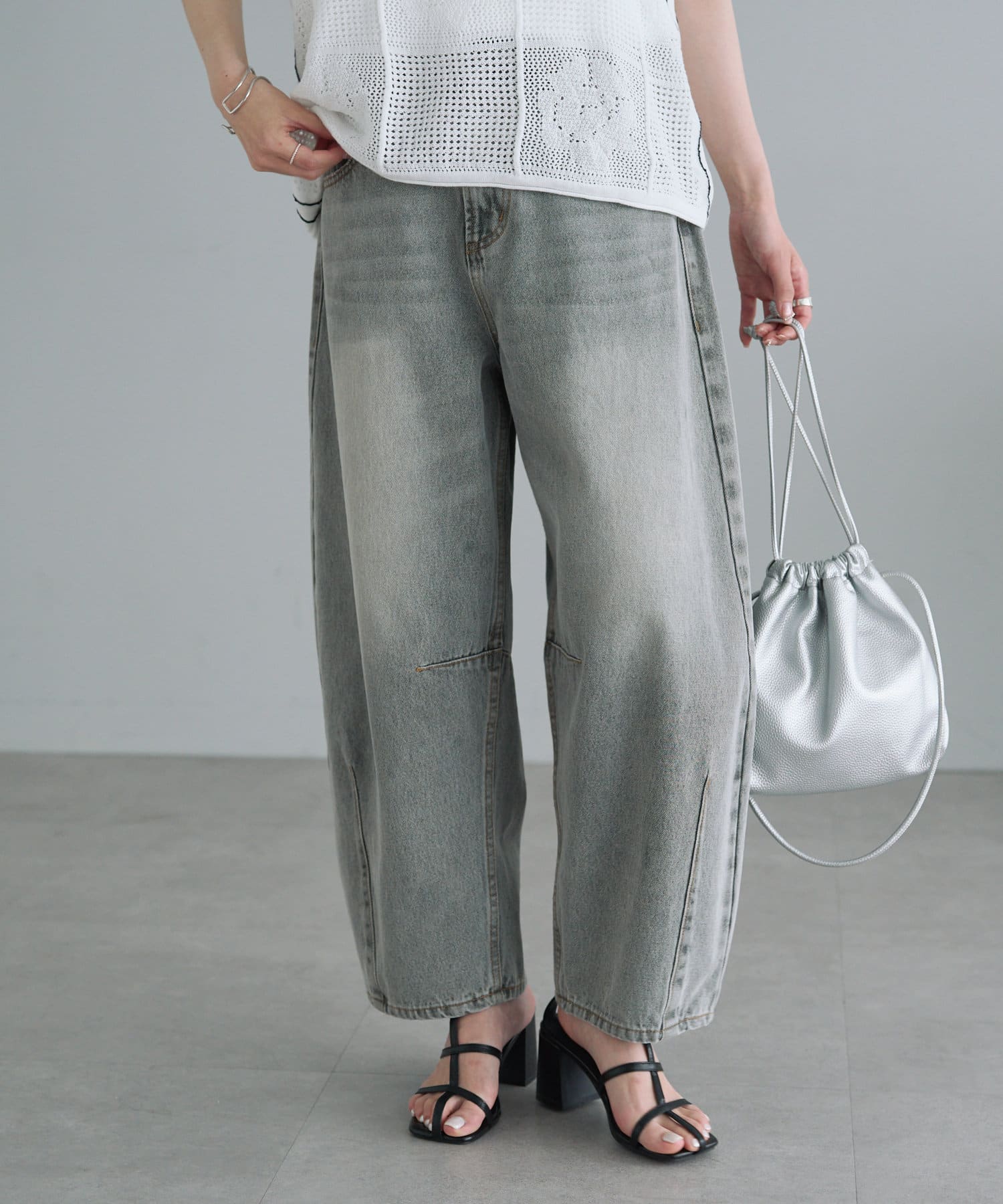 低身長・高身長対応/サイズ展開あり】デニムカーブレッグパンツ | PUAL