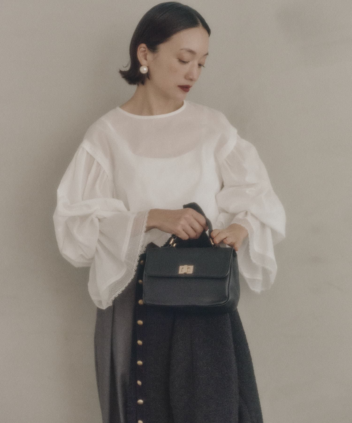 フレア袖口レースブラウス | PUAL CE CIN(ピュアルセシン)レディース