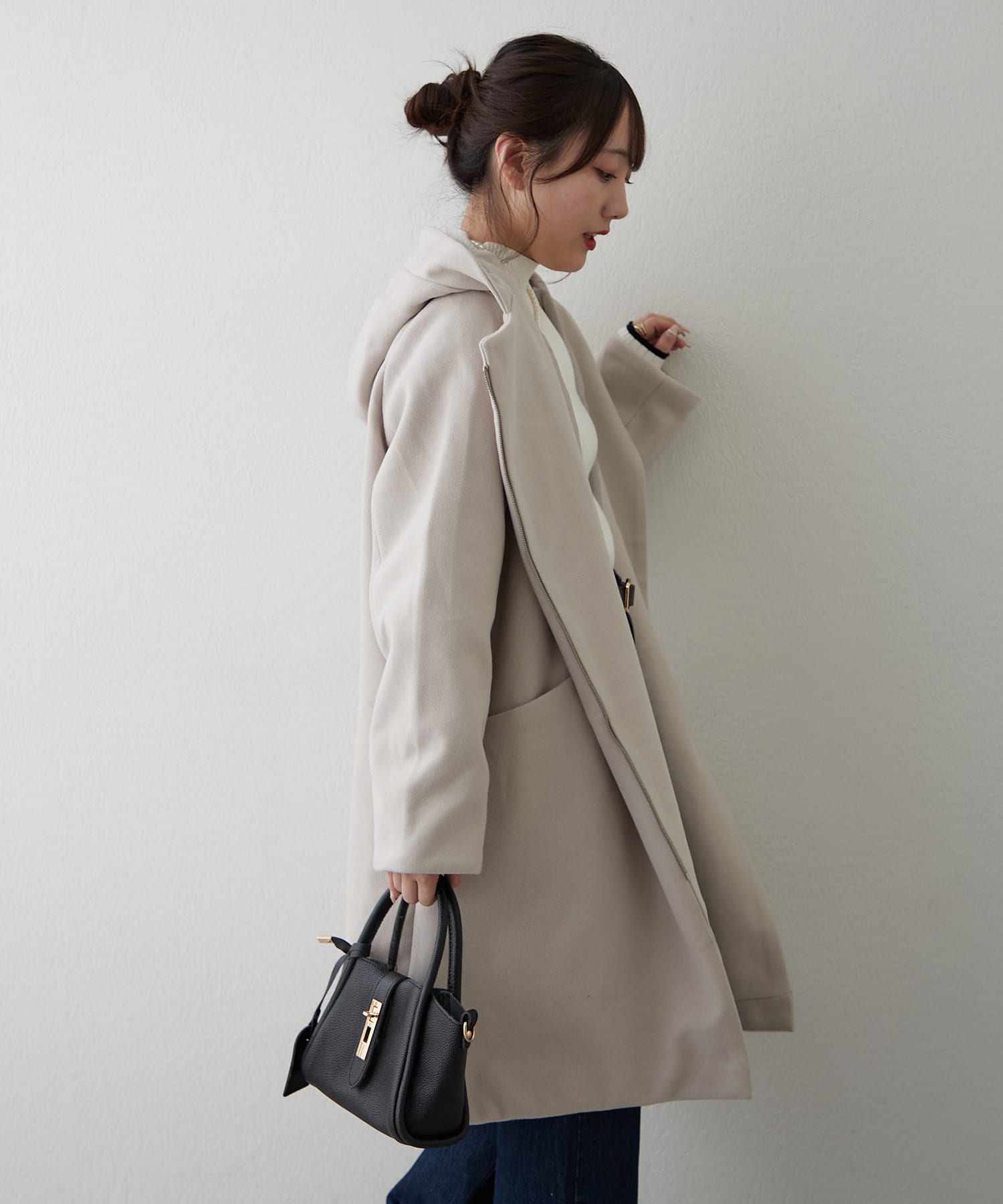 きれいめデザイン、フード付ZIPコート | Remind me and forever