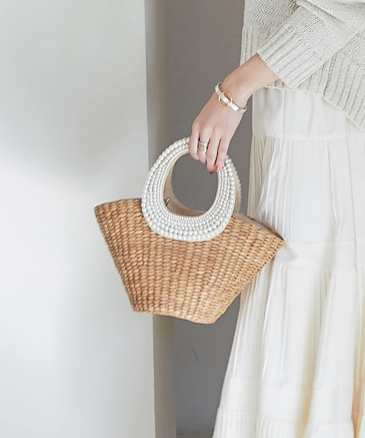 ご好評につき復刻】パールハンドルバスケットS/チェーン付 | La