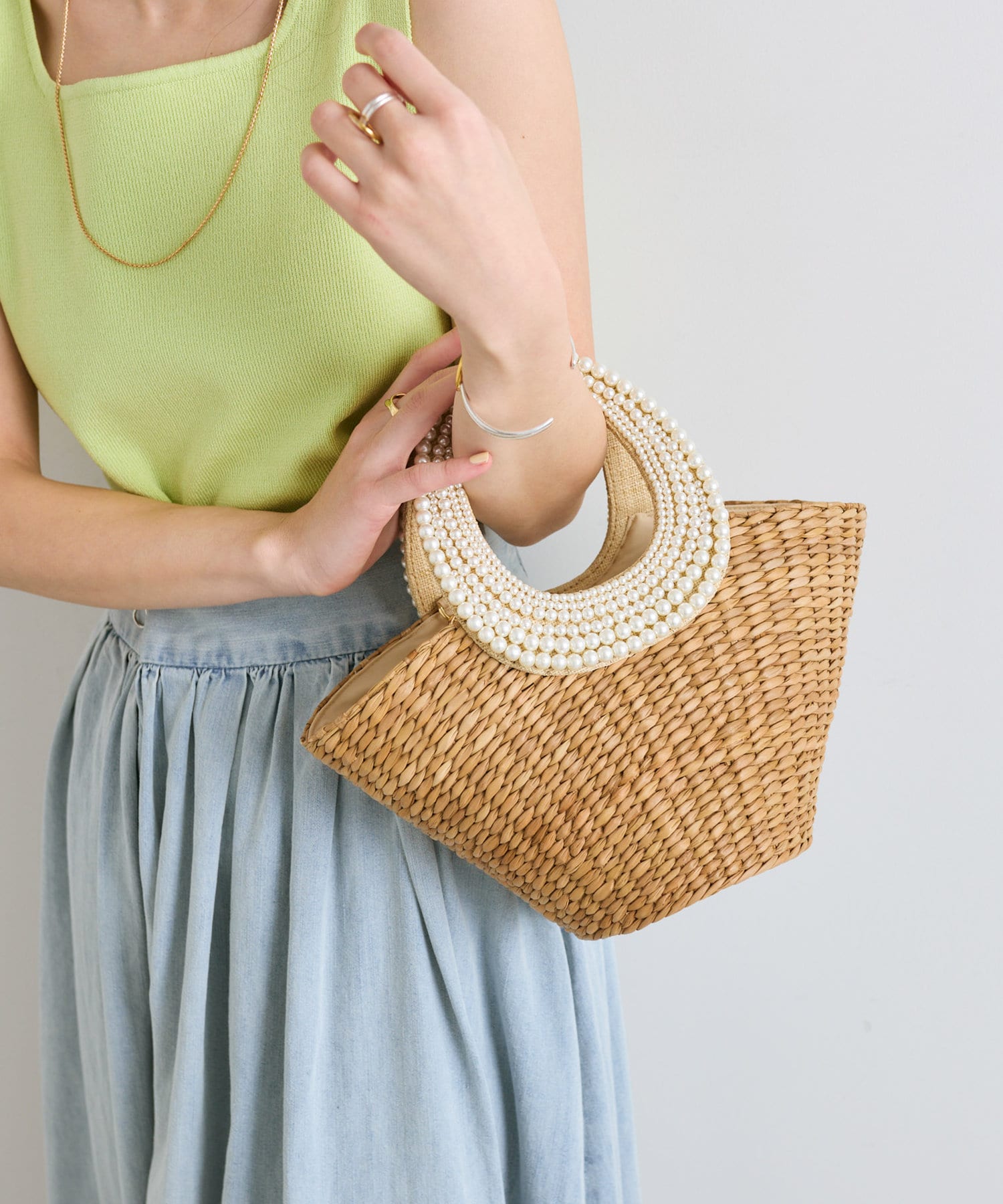 ご好評につき復刻】パールハンドルバスケットS/チェーン付 | La