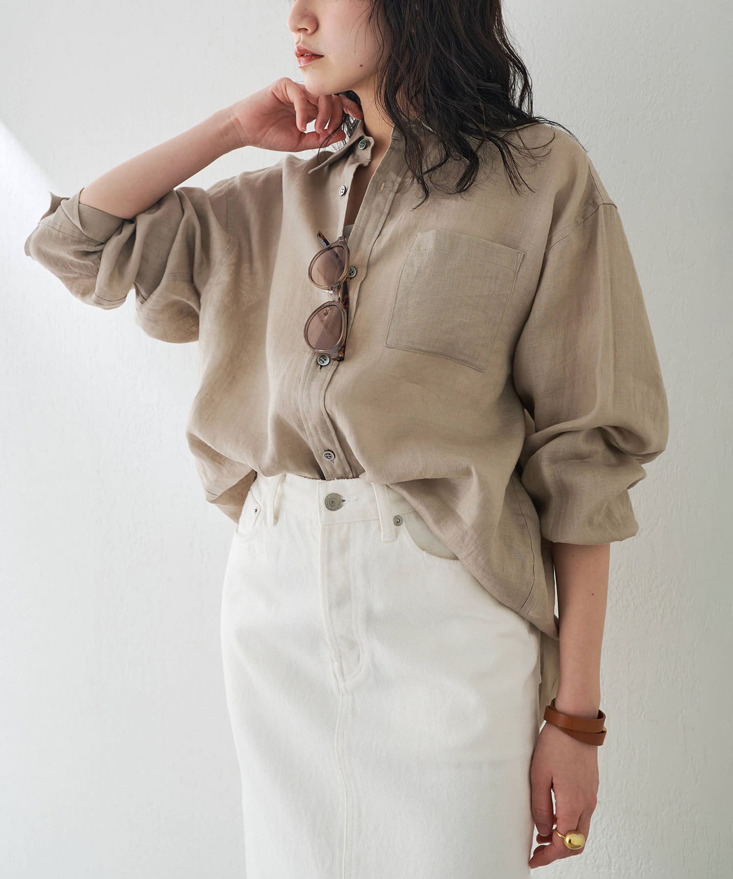 リネンキャンバスシャツ | Whim Gazette(ウィム ガゼット)レディース