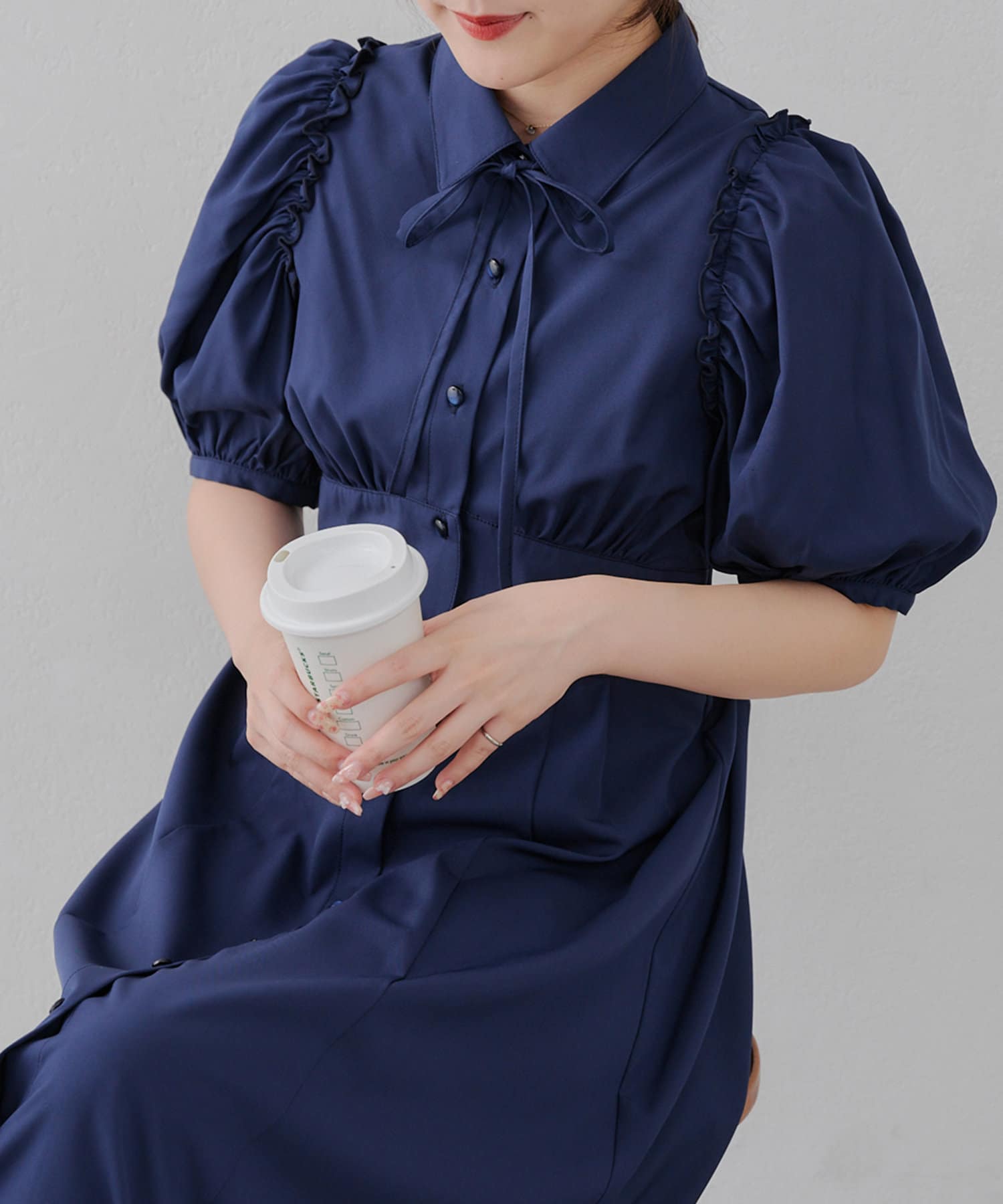 選べる2丈！】パフスリーブリボンワンピース | Remind me and forever