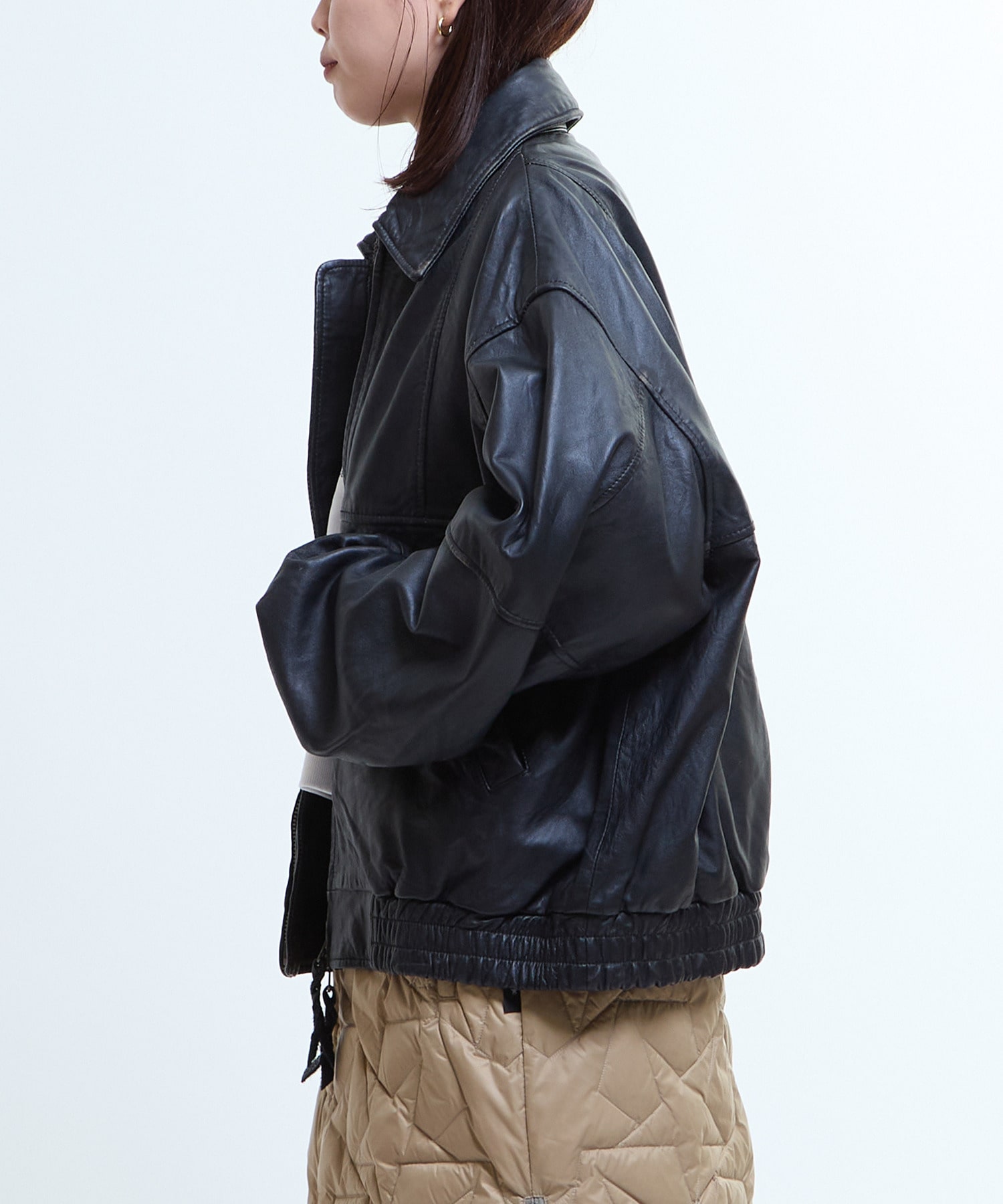 VINTAGE-LIKE SHEEP LEATHER ZIP BLOUSON｜CONVERSE TOKYO (コンバース