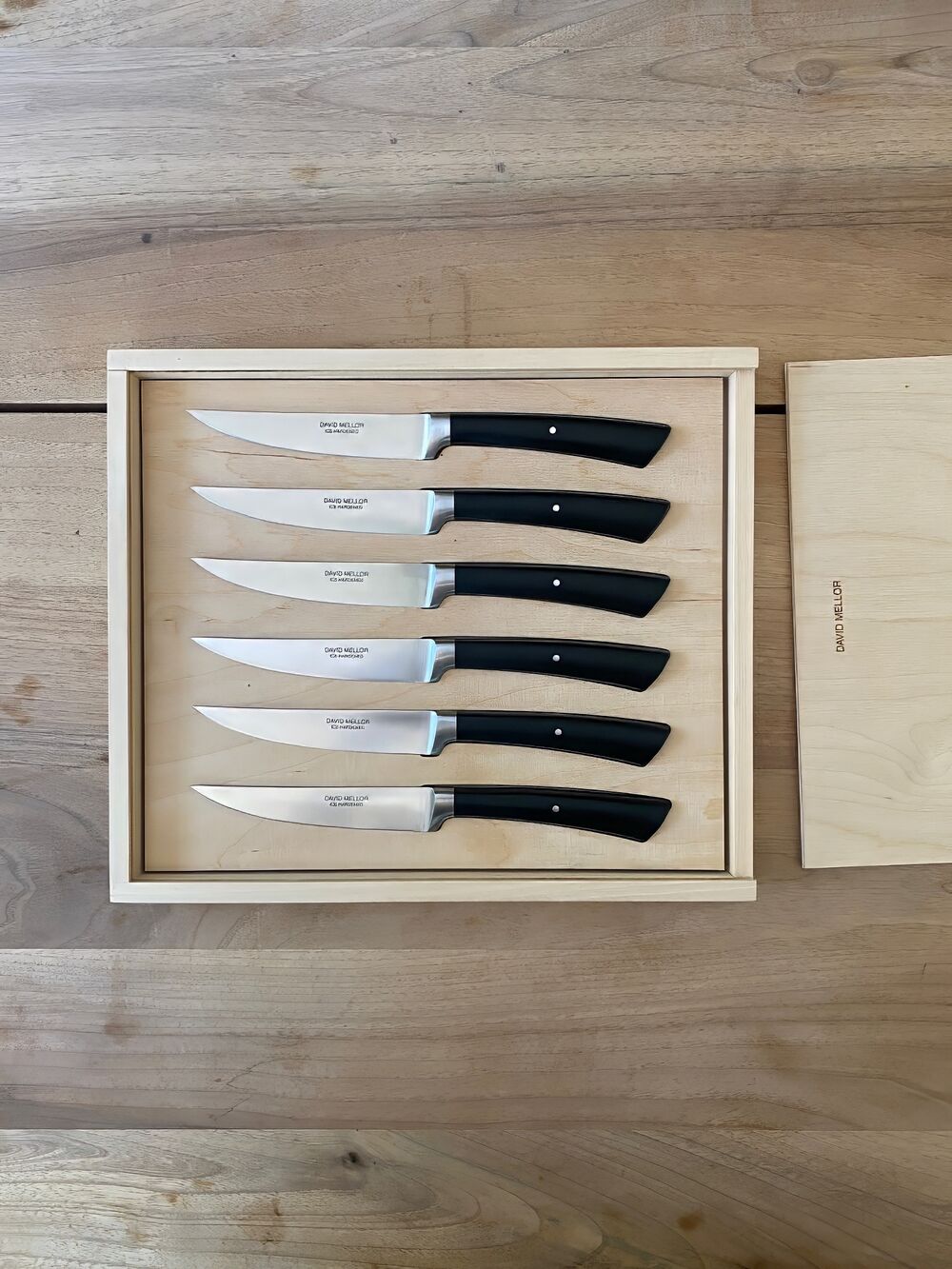 David Mellor Black Handle Steak Knife Set
