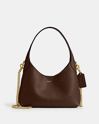 コーチ ブラウン モノグラム シグネチャー パイソン ショルダーバッグ