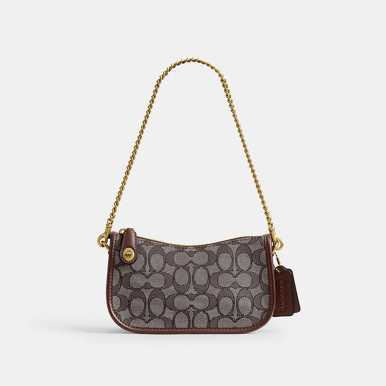COACH® | Swinger Bag 20 With Chain In Signature Jacquard