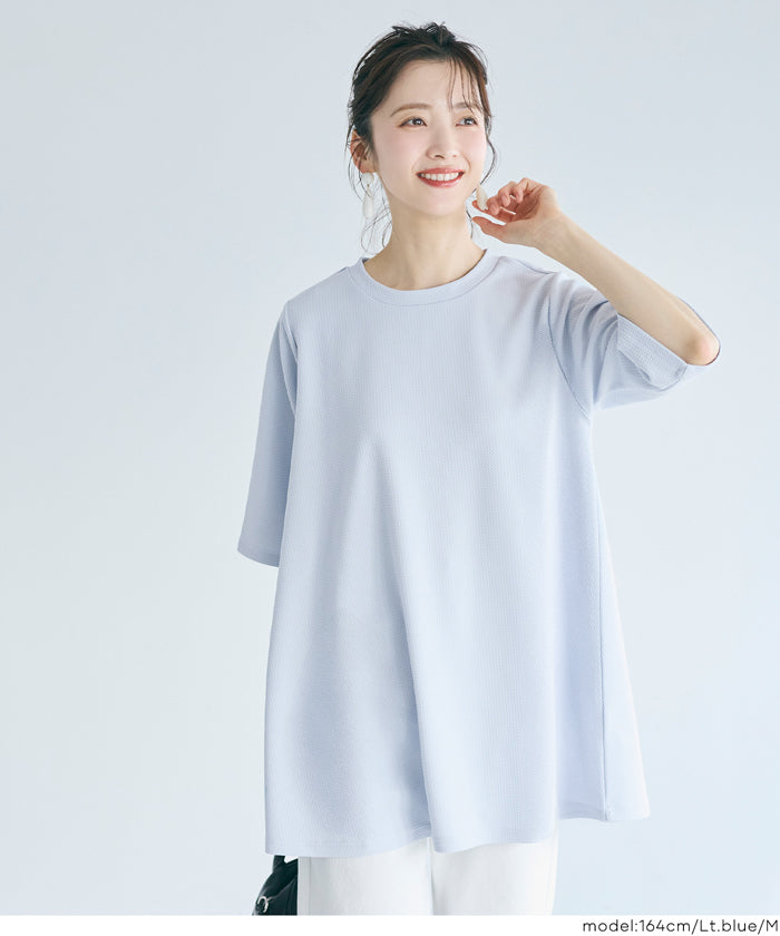 エンボスAライン5分袖チュニック レディース メール便不可 coca コカ