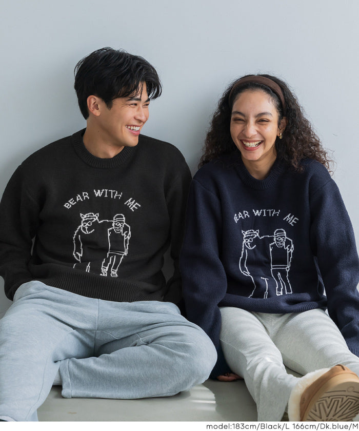 セール☆2990円→1490円 Wジャカード編みイラストニットトップス