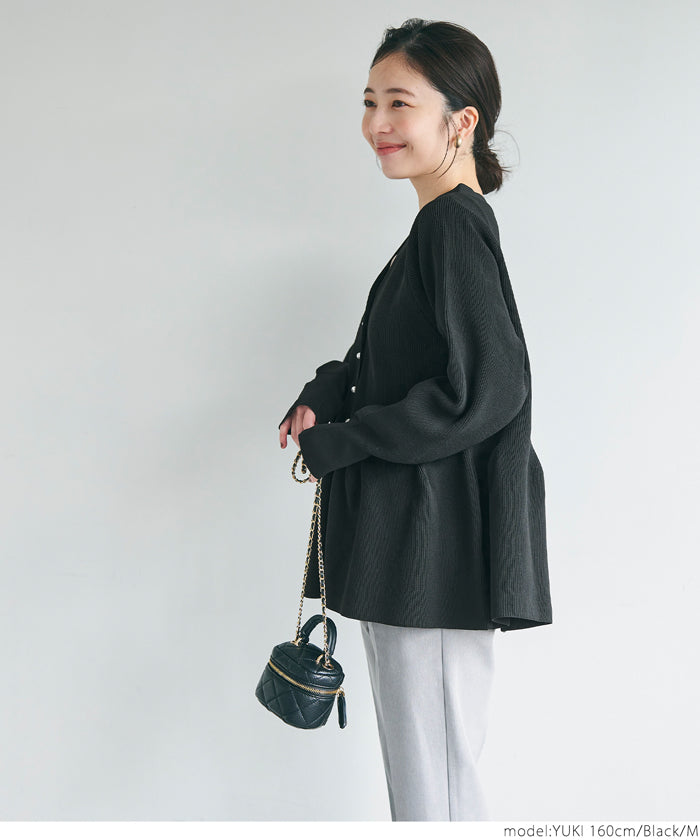 スポンディッシュニットペプラムカーディガン レディース メール便不可