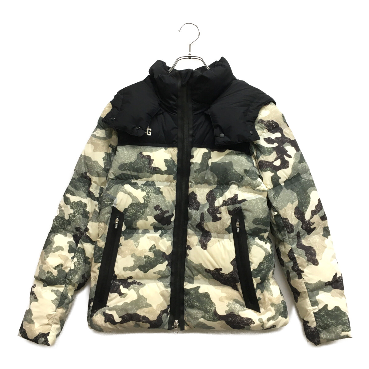 パーリーゲイツ ダウンジャケットブラック・ホワイト迷彩柄 サイズ4 美
