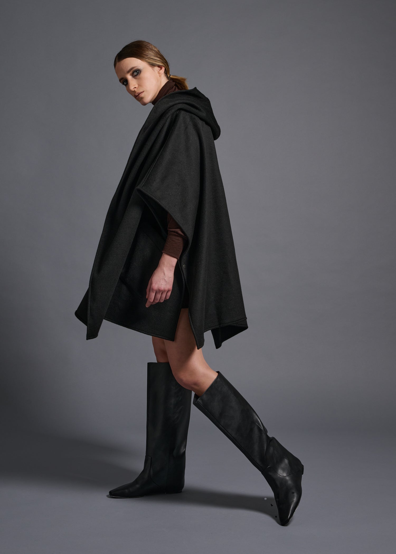 GITTY HOODED CAPE, フード付きケープ, ポンチョ, 日本製｜COGTHEBIGSMOKE